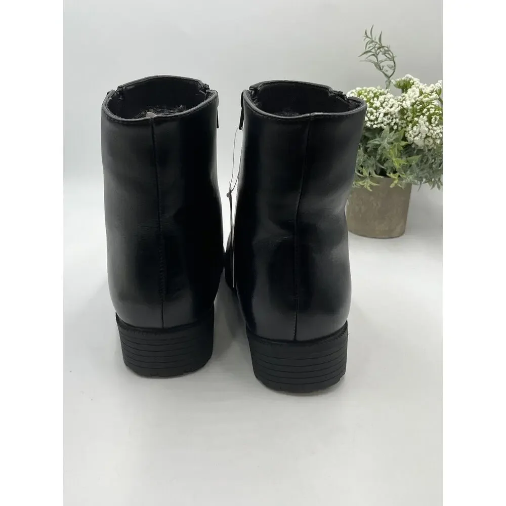 PROPET Water Resistant Men's Black‎ Troy Pile Lined Leather zip Boots Sz 8.5